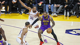 NBA录像回顾战况:太阳127-109湖人 布克比尔30+ 杜兰特18+5詹姆斯仅10分