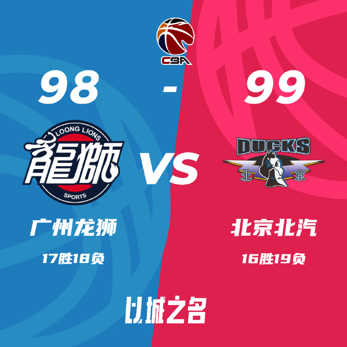 CBA录像回顾战况:北京99-98胜广州 范子铭18+12 陈盈骏26+14+6断