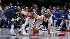 NBA录像回顾战况:独行侠112-104力克奇才 东契奇26+11+15欧文26分