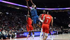 NBA录像回顾战况:森林狼121-109击败开拓者 爱德华兹爆砍41分艾顿22+16