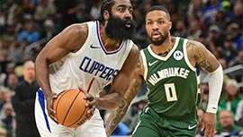 NBA录像回顾战况:字母哥缺阵雄鹿113-106快船 哈登空砍29+8利拉德41分