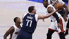 NBA录像回顾战况:独行侠114-108热火 东契奇强势35+11+11欧文23分