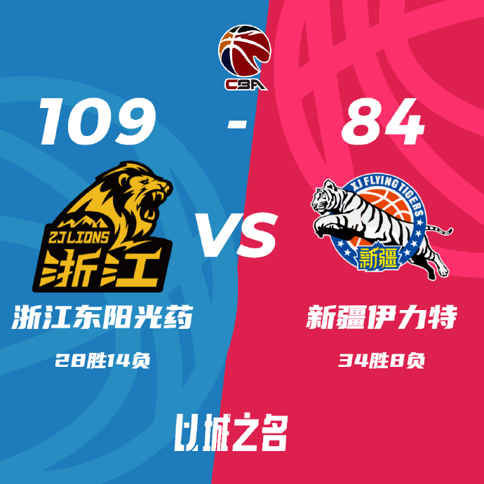 CBA录像回顾战况:广厦109-84复仇新疆三连胜 孙铭徽26+10胡金秋25分