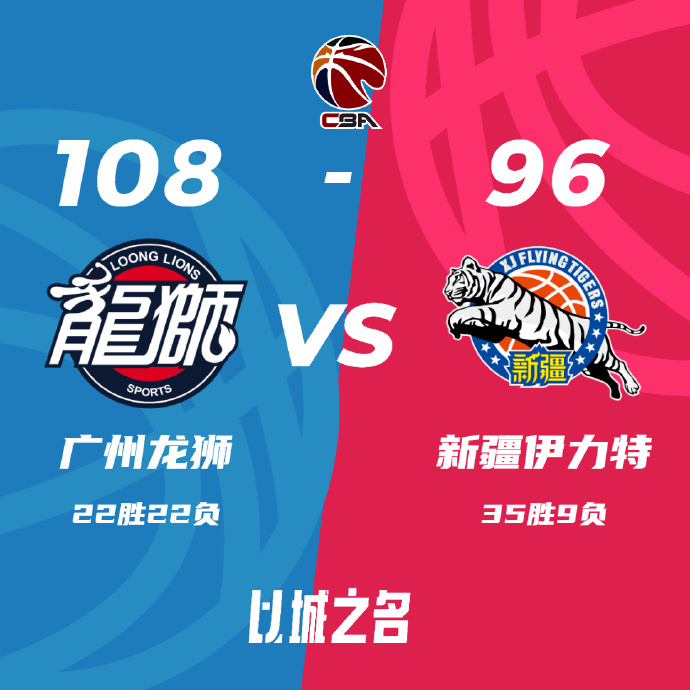 CBA录像回顾战况:新疆96-108惜败广州 阿不都21+6+8陈盈骏21+5+5