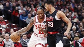 NBA录像回顾战况:开拓者107-110不敌公牛 艾顿25+15德罗赞28+5 小西蒙斯30+9