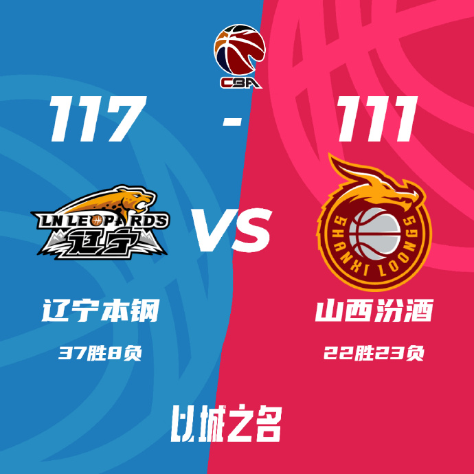 CBA录像回顾战况:辽宁117-111胜山西 张镇麟43分 赵继伟31+5+9 张宁8三分