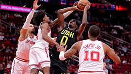 NBA录像回顾战况:爵士119-147惨败火箭 格林41分范弗利特34+7 科林斯25分