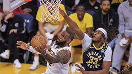 NBA录像回顾战况:湖人150-145险胜步行者 詹姆斯26分浓眉狂轰36+16