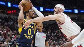 NBA录像回顾战况:公牛125-99胜步行者 德罗赞27分哈里伯顿13分 武切维奇两双