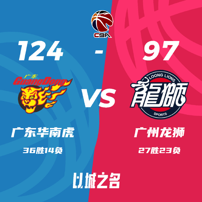 CBA录像回顾战况:广东124-97击败广州 周琦23+5沃特斯22+9