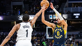 NBA录像回顾战况:步行者133-111大胜篮网  哈利伯顿27+13 托马斯22分 西卡15分