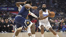 NBA录像回顾战况:快船102-100击败掘金 约基奇空砍三双乔治28分 哈登20+8