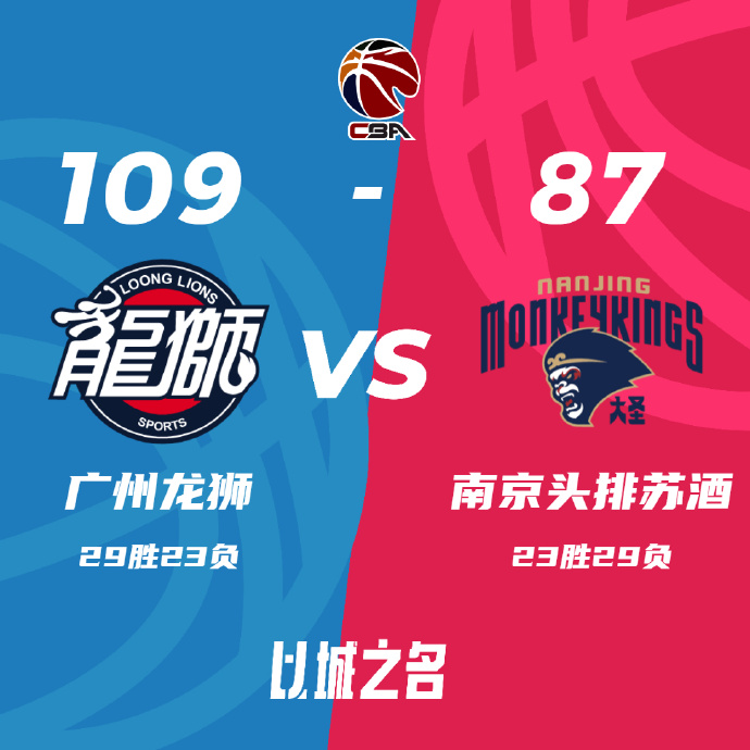 CBA录像回顾战况:广州109-87送同曦3连败 赵柏清15+10王子瑞23分