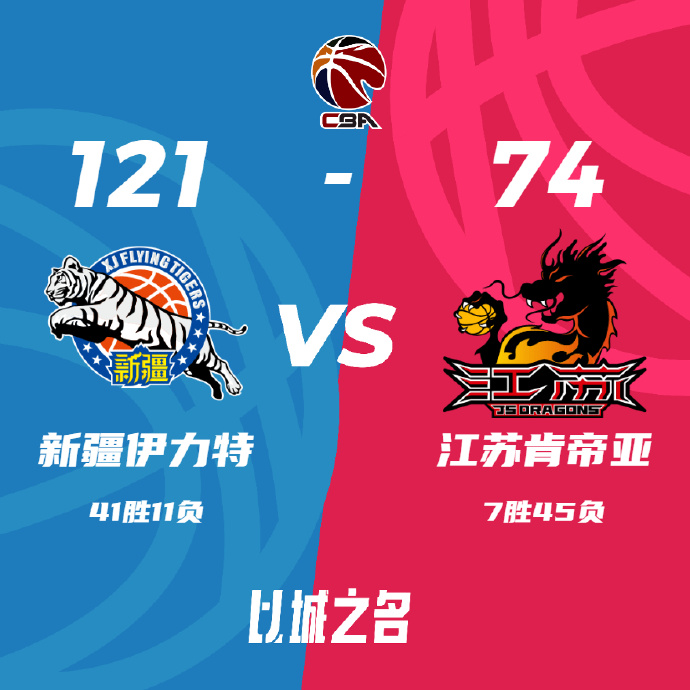 CBA录像回顾战况:新疆121-74狂胜江苏 常规赛第二收官 阿不都23+9+9